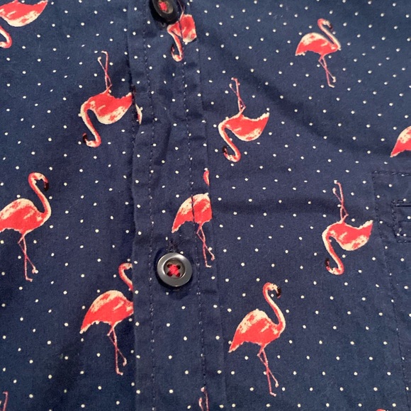 The CUTEST🦩🦩🦩 Flamingo Button-down Shirt L Geometrix Slim Fit Drill - Picture 5 of 10
